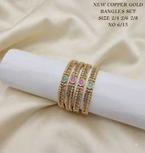 Indian Traditional Gold Plated Kundan <b>Bangle</b> Set Brass Base <b>Bangles</b>, Bridal Wedding Jewelry Set for Women - Product Image 6