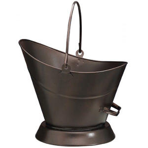 Seau à charbon en métal bronze de qualité supérieure pour le rangement et l'organisation du charbon à usage domestique et de jardin, pour les ensembles de cheminées et accessoires - Product Image 1