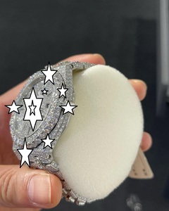 Montre de luxe à mouvement automatique en acier inoxydable avec cadran en cristal, style hip-hop glacé, en moissanite, édition limitée, pour unisexe - Product Image 3