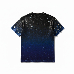Camiseta con Pedrería Brillante para Mujer, Moda de Verano, Manga Corta, Decoración de Cristales, Talla Grande, Informal, de Algodón - Product Image 4