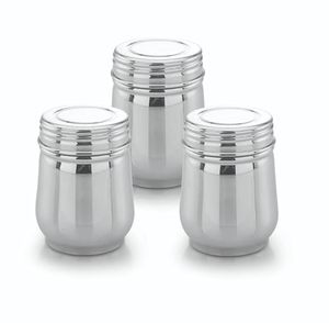 Stainless Steel Spice Jars With Lids Round Minimalist Design Food <b>Container</b> Capacity Metal Storage Set - Product Image 1