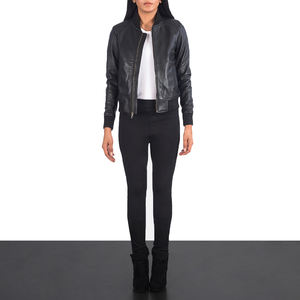 Veste bomber en cuir véritable vintage de luxe OEM, veste de mode pour femmes, veste bomber sur mesure, veste bomber de créateur - Product Image 2