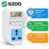 英国插头数字定时器插座 16A 230V 50/60Hz 每周可编程 LCD 显示屏开关 16 种开关模式 家用电器 灯具