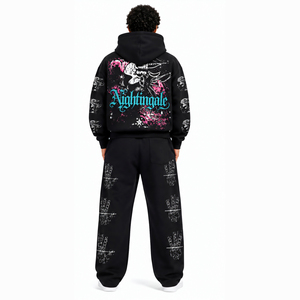 Sudadera con Capucha Oversize de Estilo Urbano para Hombre, 100% Algodón, Tejido de Rizo Grueso, con Estampado de Personajes - Product Image 2