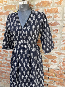 Vestido indio de algodón estampado a mano, 100% algodón, vestido largo con túnicas bordadas, estilo casual, vestido maxi para mujer - Product Image 6
