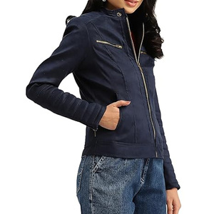 Chaquetas de Cuero Casuales para Mujer al por Mayor a Precio Económico, Nueva Llegada, Chaquetas de Cuero Genuino para Mujer con Logotipo Personalizado - Product Image 4