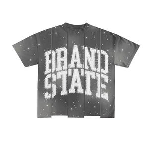 Ensemble T-shirt et short tricoté imprimé personnalisé pour homme, style urbain, été, 100 % coton, col rond, séchage rapide, sans couture - Product Image 4