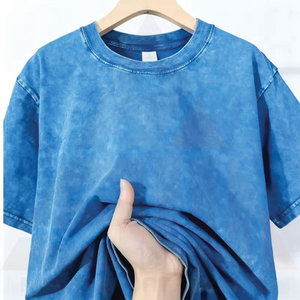 T-shirt tricoté décontracté pour homme, délavé à l'acide, respirant, style streetwear hip-hop, 100% coton, écologique, séchage rapide, personnalisable, vente en gros - Product Image 5