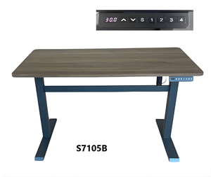 Bureau électrique moderne convertible à hauteur réglable, directement d'usine, durable, pour position assise ou debout, avec plateau en bois et structure en acier, moteur unique - Product Image 4
