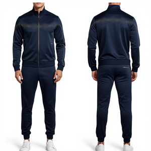 Premium Men's Rhinestone Tracksuit with Crystal Line Artwork and Refined Athletic Fashion Styling for Modern Streetwear - Product Image 2