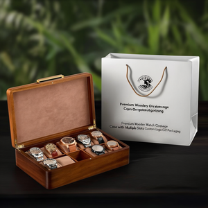 Estuche de Madera Premium Qualcosa para Guardar Relojes con Múltiples Ranuras, Logotipo Personalizado, Capacidad de 3-6L, Origen India, Empaque para Regalo - Product Image 2