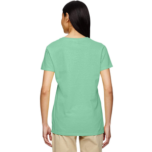 เสื้อยืดคอกลมแขนสั้นลำลองสำหรับผู้หญิง-ผ้าฝ้าย 100% ทรงหลวม ป้องกันรังสียูวี แห้งเร็ว และกันยับ มีหลายขนาดและหลายสี - Product Image 6