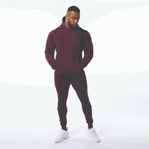 Ensemble de survêtement décontracté pour hommes en polaire respirante, idéal pour la course, le fitness et la gym, avec sweat à capuche et pantalon de sport – Vente en gros - Product Image 1