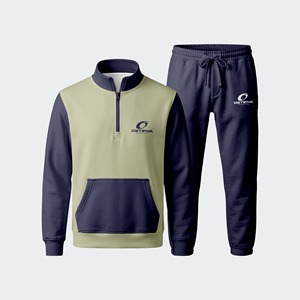 Conjunto Deportivo Personalizado para Hombre, 100% Algodón, Sudadera con Cierre de Cremallera y Pantalones Deportivos de Felpa Francesa Gruesa - Product Image 2