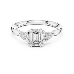 Trillion <b>Wrapped</b> Emerald Cut Lab Grown Solitaire Ring in 18KT White Gold for Party <b>Wedding</b> Daily Use Luxury <b>Gifting</b> for Women - Product Image 4