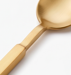 Ensemble de couverts or mat 5 pièces, design minimaliste, compatible lave-vaisselle, manche en métal, pour mariage, couverts et ustensiles de cuisine - Product Image 2