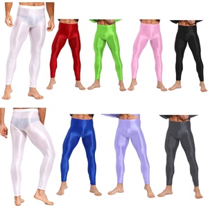 <span class=keywords><strong>Ropa</strong></span> <span class=keywords><strong>de</strong></span> entrenamiento <span class=keywords><strong>de</strong></span> baile <span class=keywords><strong>de</strong></span> Color sólido brillante para <span class=keywords><strong>hombre</strong></span>, pantalones ajustados con cintura elástica para ejercicio <span class=keywords><strong>de</strong></span> Yoga, correr, gimnasio, entrenamiento físico - Product Image 2