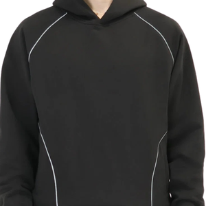 Men's Custom Pullover Hoodie Sweatshirt <b>Raglan</b> Sleeve Sportswear Reflective Piping Athletic Training Casual Streetwear <b>Top</b> - Product Image 3