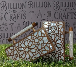 Bolso de Mano de Madera Hecho a Mano con Incrustaciones Florales Marrones, Recuerdo de Boda, Regalo para la Fiesta Nupcial - Product Image 3