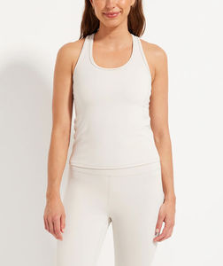 Camiseta sin mangas para mujer, estilo racerback, mezcla suave de nailon y spandex, cómoda, sin mangas, ropa deportiva de secado rápido, elástica, para fitness y gimnasio. - Product Image 4