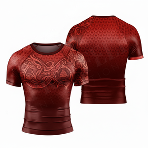 T-shirt de compression pour le combat MMA, BJJ, karaté, avec graphisme personnalisé, manches courtes, protection UV, fitness, gym, entraînement - Product Image 4