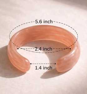 Women's Acrylic Resin <b>Bangle</b> <b>Bracelet</b> with Round Brilliant Cut Design Smooth Finish Solid Color Fashion Elegant Style - Product Image 2