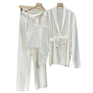 ชุดวอร์ม3ชิ้นสำหรับผู้หญิงเสื้อโค้ทคาร์ดิแกนแขนยาวและกางเกงขากว้างชุดวอร์มแฟชั่น2025ใหม่ - Product Image 5