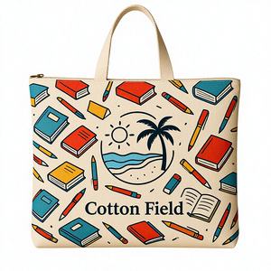 Sac fourre-tout personnalisé en coton bio, design premium, avec logo personnalisé pour femme, sacs en toile de coton. - Product Image 1