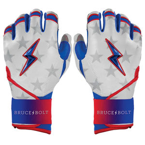 BRUCEBOLT Gants de frappeur de baseball 100% cuir Cabretta 0,09 mm personnalisables pour droitier avec fermeture auto-agrippante et grip antidérapant rembourré - Product Image 1