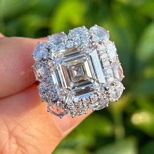 Bague de fiançailles ZAWO HOUSE en moissanite VVS1 plaquée or 14 carats, or blanc 18 carats, 8 carats, sertie de griffes, coupe marquise - Product Image 2