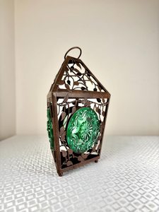 Candle holder metal moroccan lantern for ambient religious home settings bohemian events and garden <b>illumination</b> - Product Image 3
