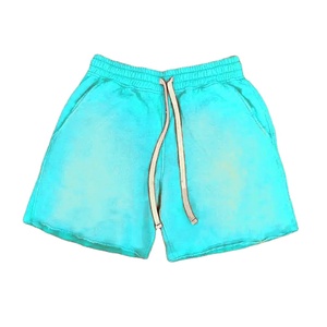 Pantalones cortos vintage de algodón lavados con ácido personalizados de alta calidad para hombre, pantalones cortos lavados con ácido rosa - Product Image 2