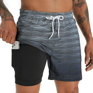 Quick Dry 100% Cotton Casual Mid Knitted Front <b>Compression</b> Liner Board <b>Shorts</b> for <b>Men</b> Stretch Swim Surf Beach Athletic <b>Shorts</b> - Product Image 1