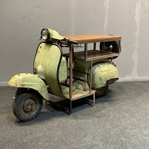 La Mejor Colección de Muebles Industriales Reciclados: Mesa de Bar Estilo Scooter, Estante para Vinos de Hierro Sólido Vintage, Mueble de Barra, Arte Antiguo del Himalaya - Product Image 3