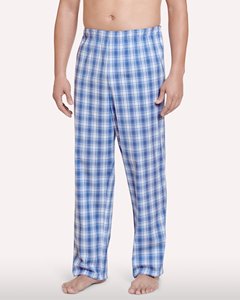 Ensemble de pyjama pour homme 100% coton, chemise boutonnée douce, pantalon de pyjama rayé tissé à carreaux, poches, respirant, léger, vêtements de détente - Product Image 1