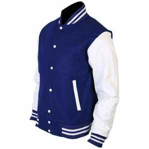 Chaqueta Varsity Personalizada de Manga Larga, Color Sólido, para Invierno, Corte Regular, Unisex, con Logotipo Frontal, en Venta - Product Image 2
