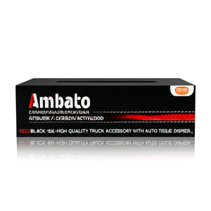 Caja de pañuelos para coche Amato Automotive Premium, roja/negra, accesorio de alta calidad para camiones con dispensador automático de pañuelos - Product Image 2