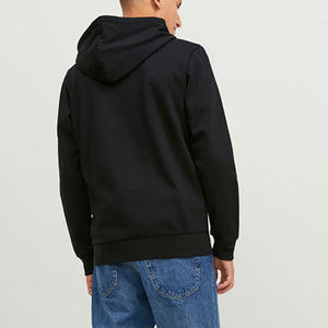 Sudadera con capucha gris degradado para hombre, con cremallera completa, informal, mezcla de algodón, estilo urbano - Product Image 4
