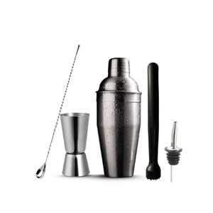 Juego de Coctelera de Acero Inoxidable Ecológico Moderno Personalizado, Kit de Barman de 5 Piezas que Incluye Cuchara de Bar, Jigger y Vertedor de Vino - Product Image 1