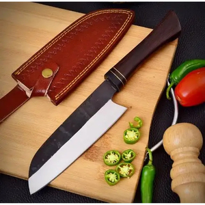 Couteau de Chef Burraq Personnalisé Fait Main en Acier Carbone, Lame de 8 Pouces, Épaisseur 3,0 mm, Manche en Bois, Étui de Protection Anti-Humidité, NOUVEAU - Product Image 5
