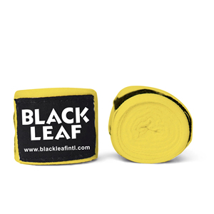Bandes de poignet en coton jaune avec logo personnalisé pour la boxe et les arts martiaux, adultes et jeunes - Product Image 1