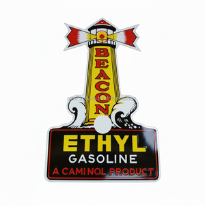 ป้ายโลหะลายโบราณเลียนแบบแท้ พิมพ์ลายตามสั่ง ป้ายเหล็กสำหรับภายนอกอาคาร ตัวอักษรเคลือบวิทรัส ของสะสมงานศิลปะ - Product Image 1