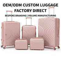 Ensemble de 5 valises de haute qualité en ABS durable, antivol, faciles à transporter, avec serrure TSA et roues pivotantes à 360 degrés, fabrication OEM