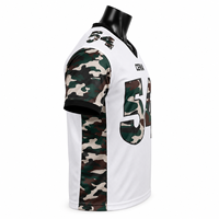Jersey Sepak Bola Amerika Kustom Unisex Seragam Tim Bernapas Dicetak Sublimasi Lengan Pendek Pakaian Hari Pertandingan