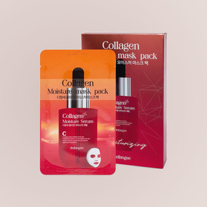 แผ่นมาส์กหน้าคอลลาเจนเกาหลี Dipangse Collagen Moisture Face Mask 10 แผ่น ผลิตในเกาหลี แผ่นมาส์กหน้า แผ่นมาส์กบำรุงผิวหน้า - Product Image 3