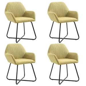 4 sillas de comedor de tela verde - Product Image 1