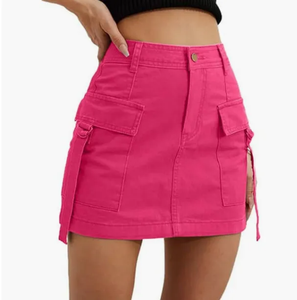 Jupe en jean premium pour femme, boutonnée sur le devant, taille haute, pour les tenues décontractées, les voyages, le shopping et les sorties quotidiennes - Product Image 3