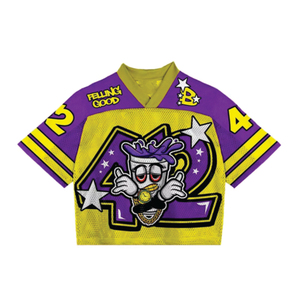 YOURBRAND American Football Jersey Sublimated <b>Print</b> V-Neck Short Sleeve Mesh Breathable <b>Men's</b> Adult Regular Fit 90 Number Back - Product Image 2