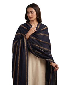 Chal de Algodón a Rayas para Mujer, Ligero, con Ribete Dorado, Estilo Étnico Tradicional, para Todas las Temporadas, Proveedor OEM - Product Image 2