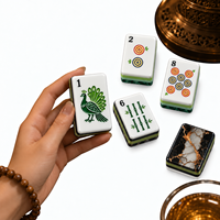 Ensemble de Mahjong en Acrylique aux Motifs Marbre et Forêt avec 160 Tuiles Décoratives pour Tables de Mahjong à Domicile et Vente au Détail